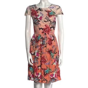 Mary Katrantzou Julianne Coral Anthozoa Sunset Dress XS